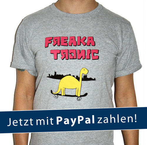 Merchandise - Freakatronic - Dino On A Skateboard - Jetzt auch Paypal-Zahlung mglich